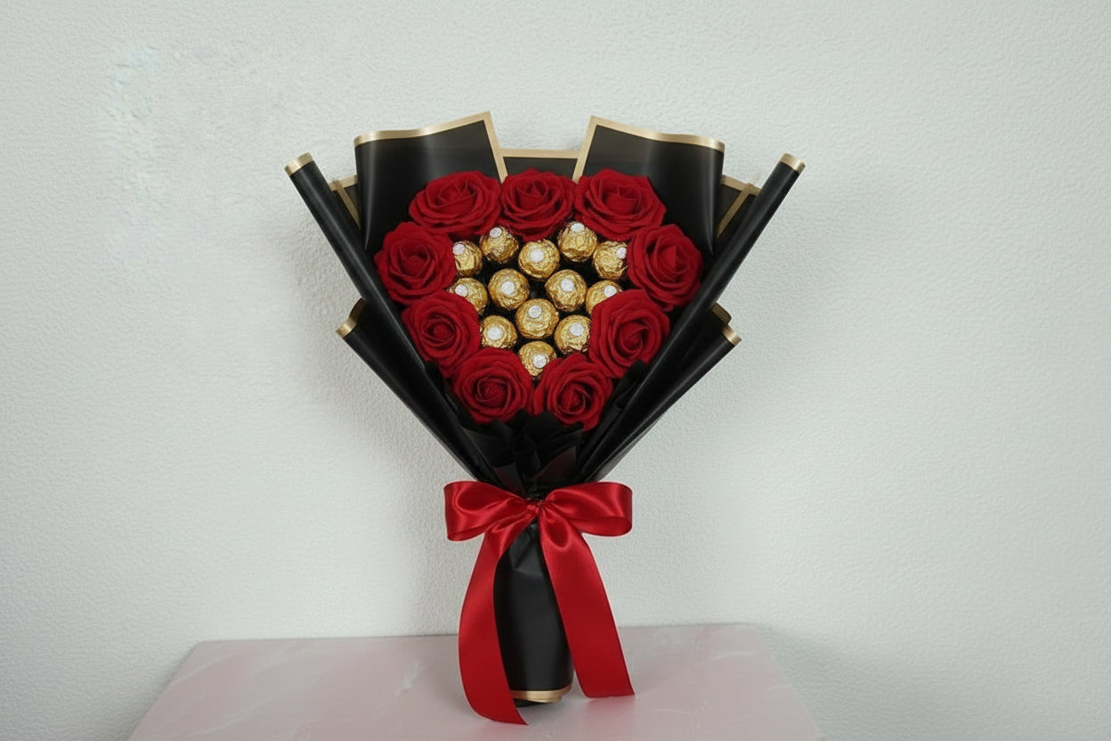 Ferrero Rocher Chocolate Bouquet – Romantic Surprise Gift for Her/Him
