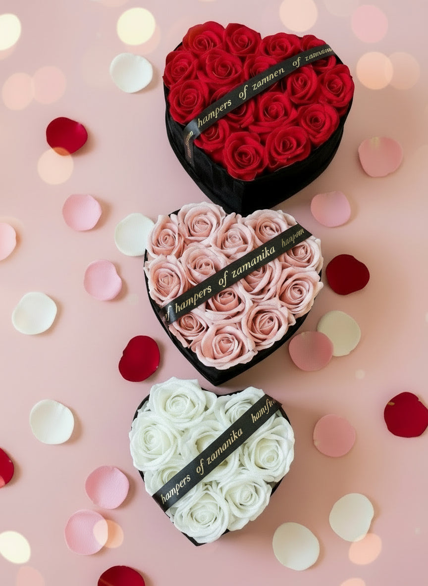 ❤️ Heart-Shaped Luxury Rose Box – Artificial Roses (Long-Lasting)