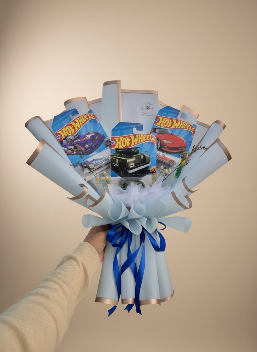 🚗 Hot Wheels Car Bouquet – Customisable Gift