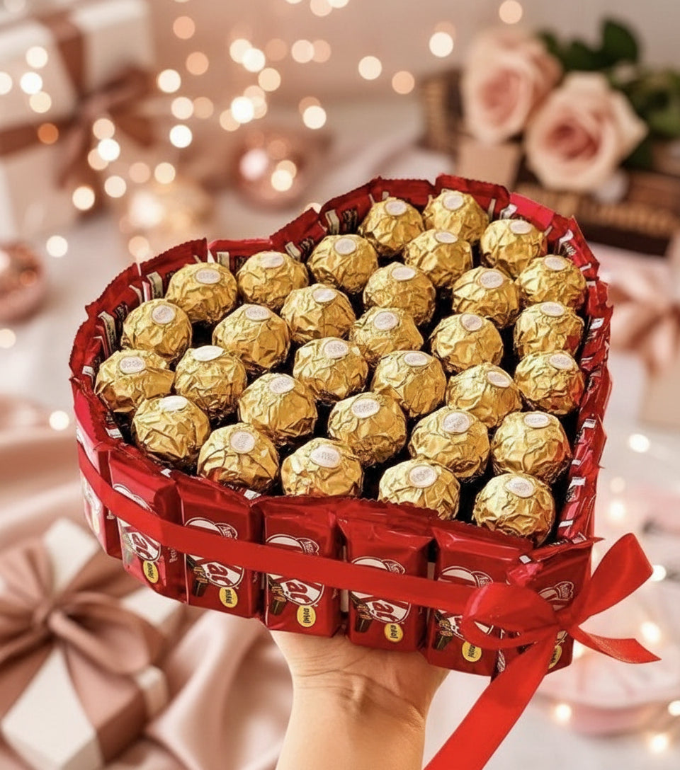 ❤️ Luxury Heart Chocolate Hamper – 2 Variants