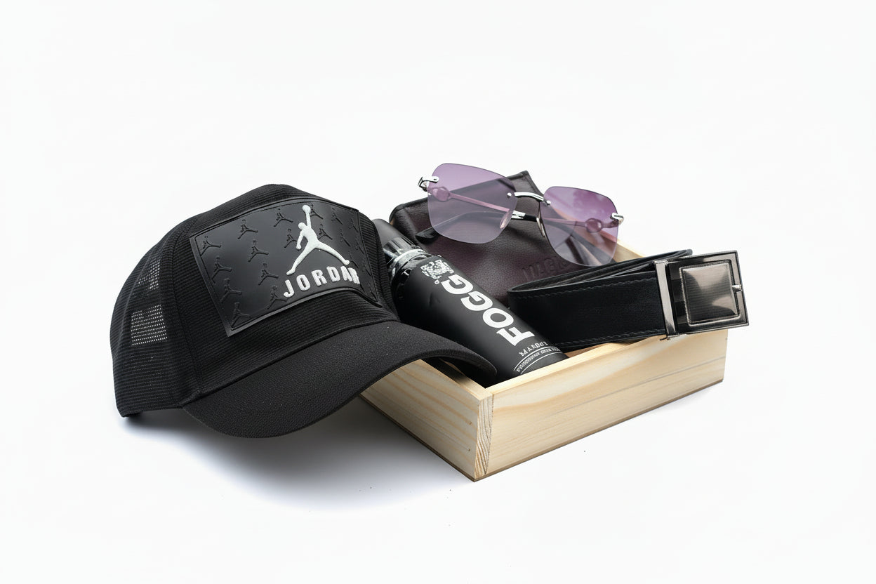 Gift Combo for Men under ₹999 | Wallet, Perfume, Belt, Cap & Sunglasses